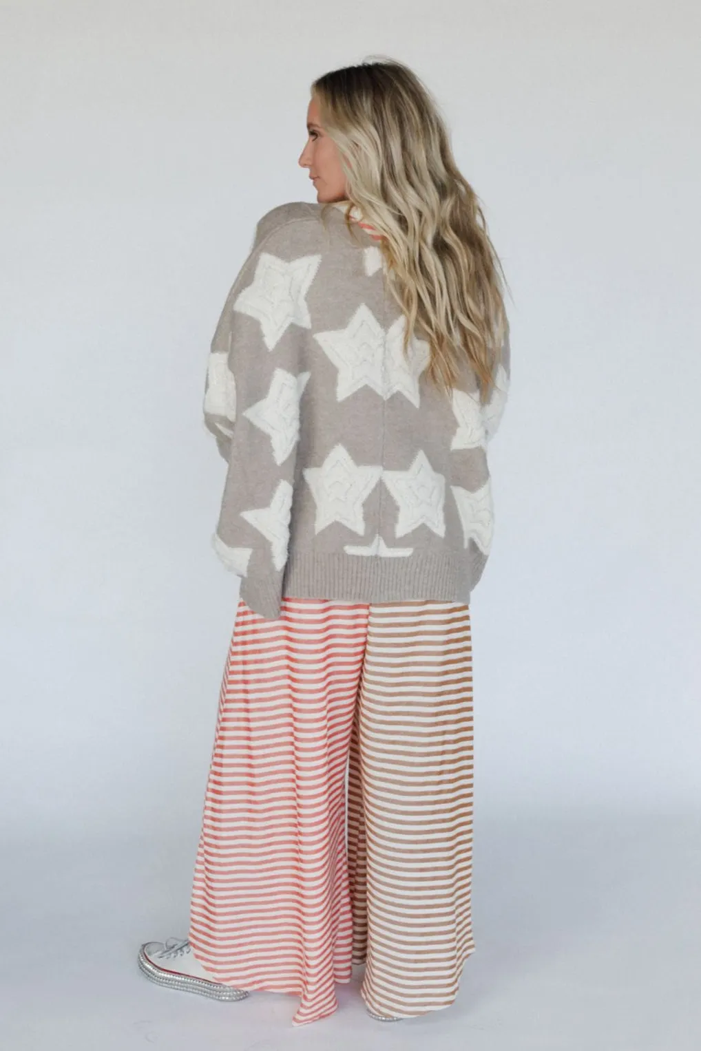 Wrapped In Stars Oversized Cardigan - Taupe